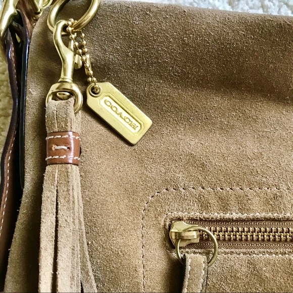 Tan Suede Coach Swingpack Convertible - Picture 7 of 8
